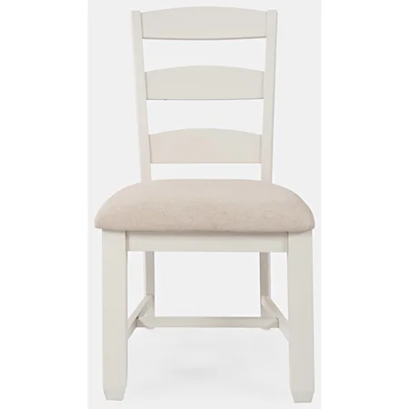 Transitional Ladderback Chair with Upholstered Seat